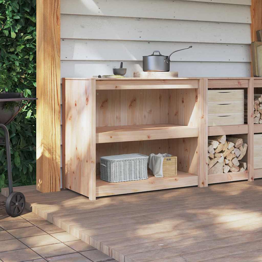 vidaXL Ντουλάπα Κουζίνας Καφέ 106 x 55 x 92 cm Μασίφ ξύλο πεύκου