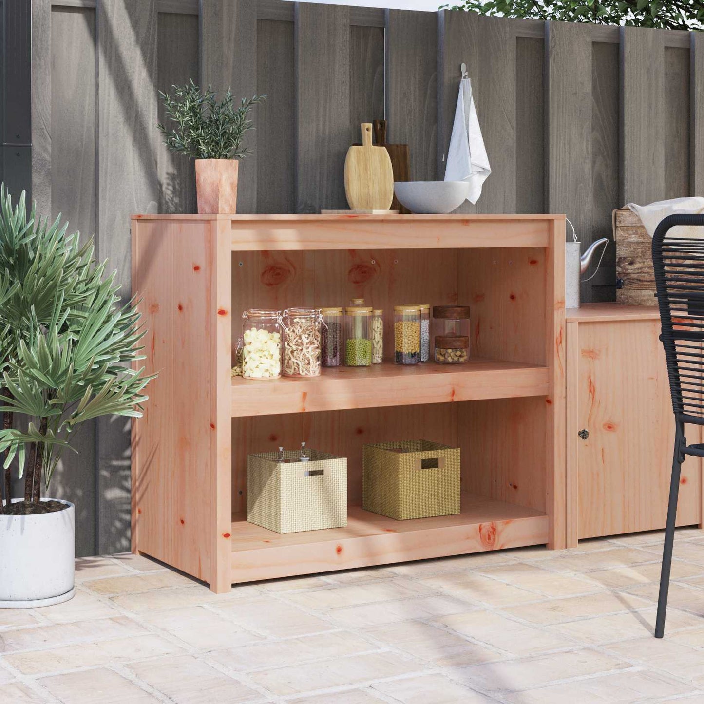 vidaXL Ντουλάπα Κουζίνας με ράφι Καφέ 106 x 55 x 92 cm ξύλο duglasias