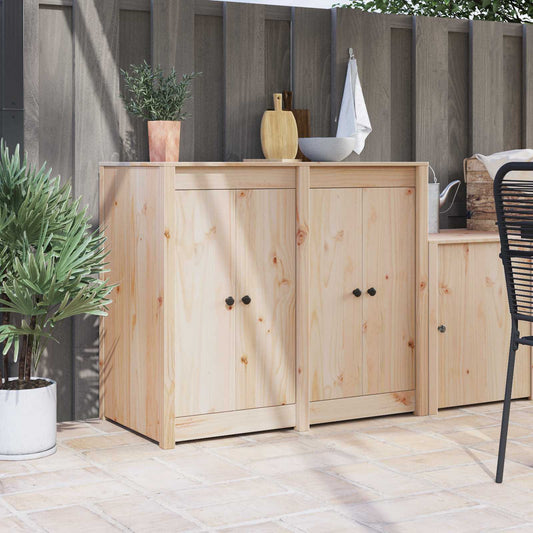 vidaXL Πόρτα κουζίνας 2 pcs Κρεμ 50 x 9 x 82 εκ Μασίφ ξύλο πεύκου