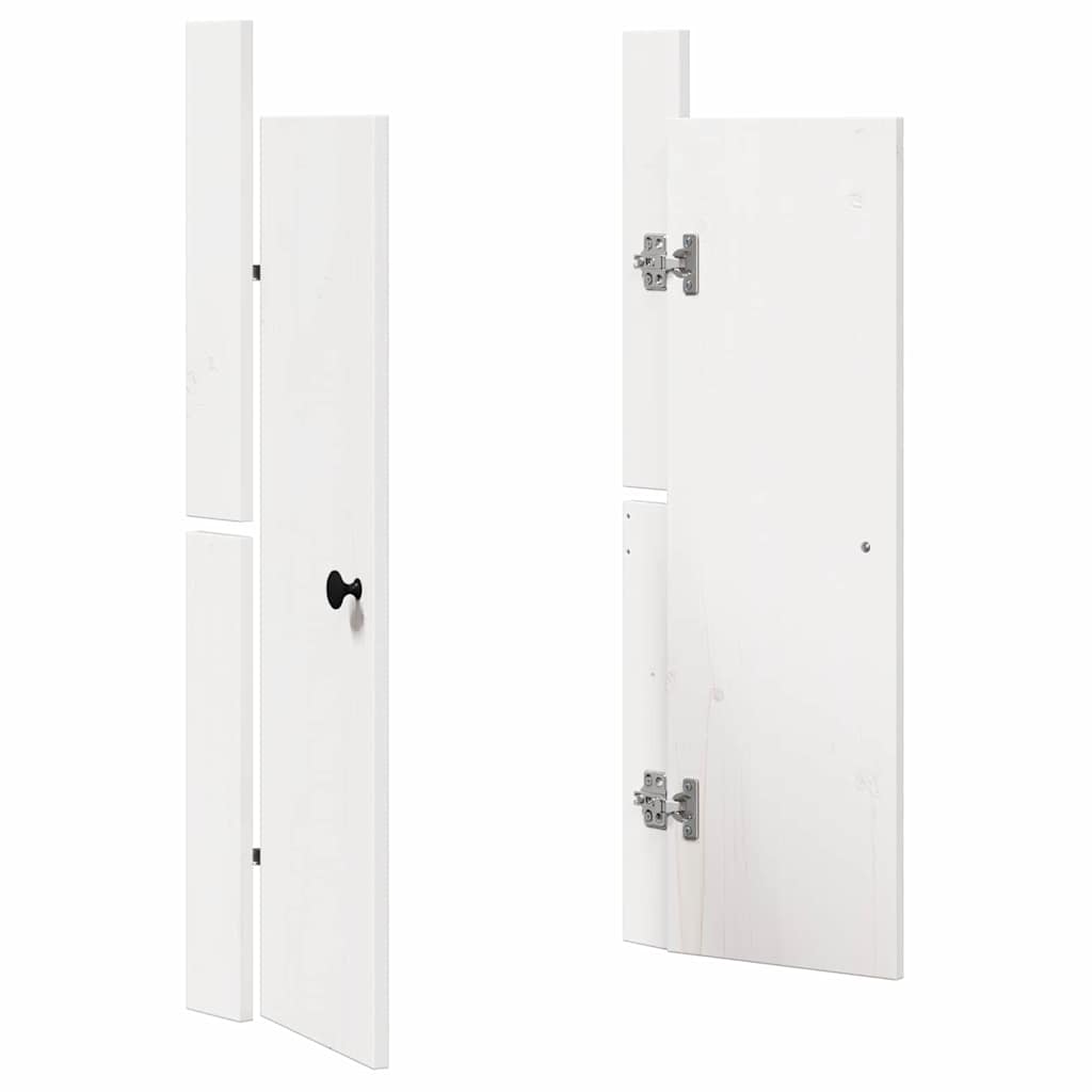 vidaXL Πόρτα κουζίνας 2 pcs Λευκό 50 x 9 x 82 εκ Μασίφ ξύλο πεύκου