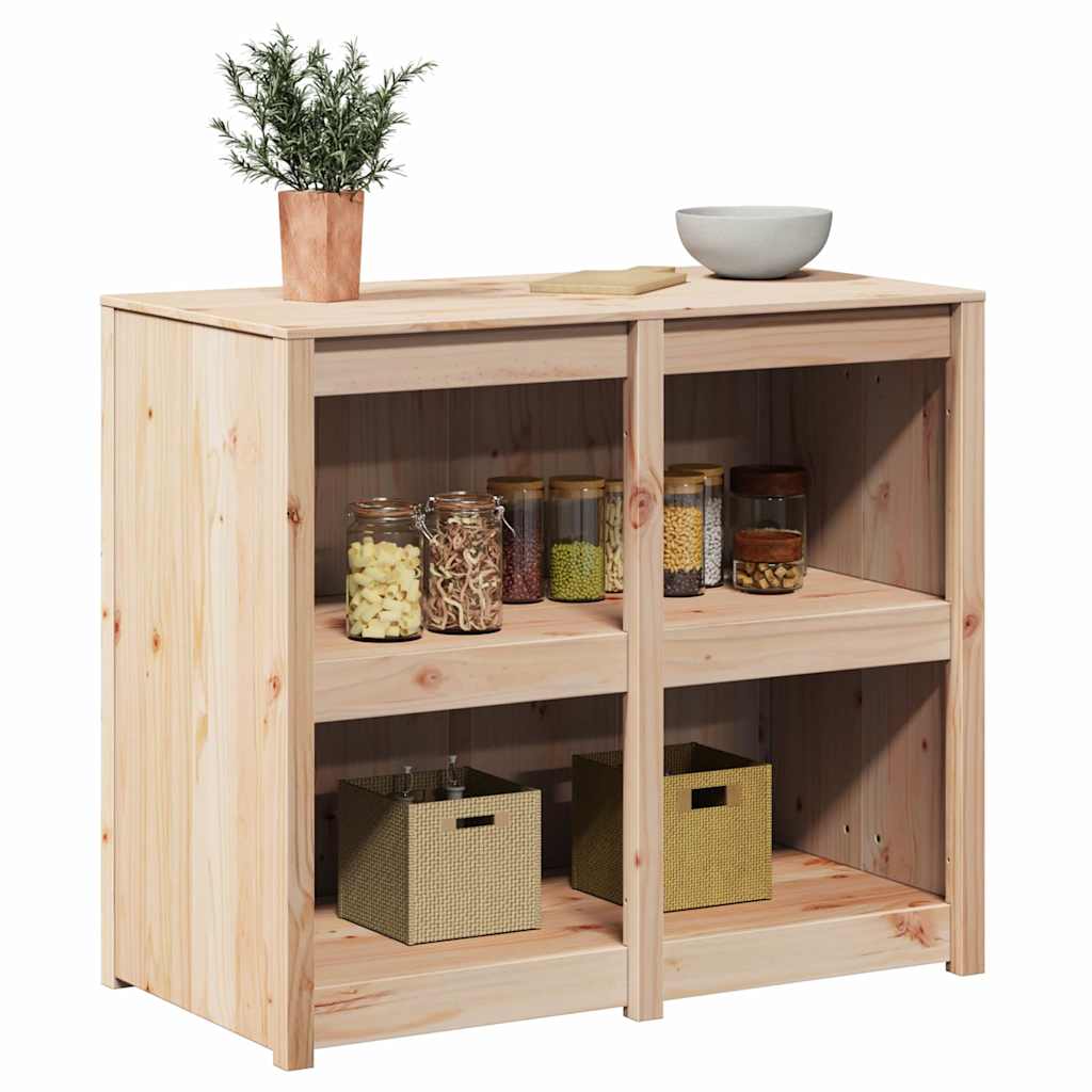 vidaXL Ντουλάπα Κουζίνας Καφέ 106 x 55 x 92 cm Μασίφ ξύλο πεύκου