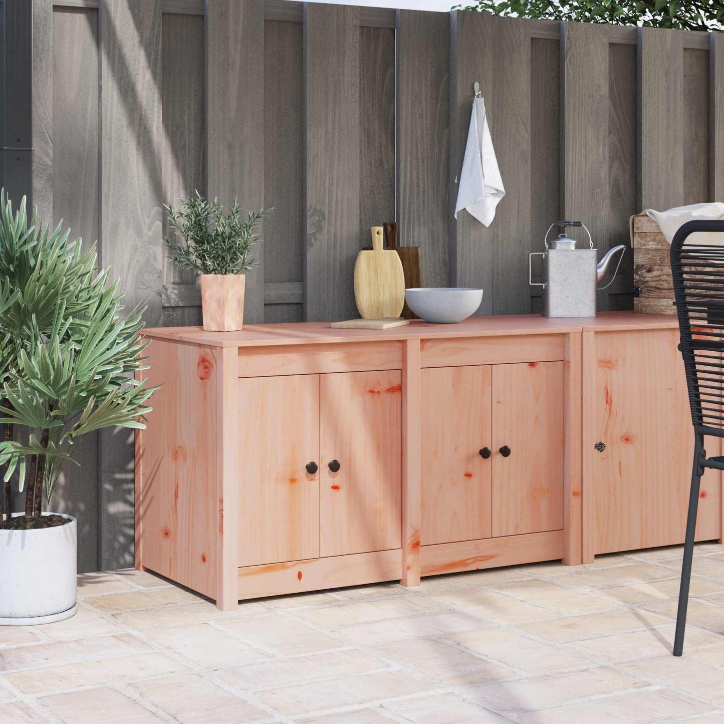 vidaXL Ντουλάπα Κουζίνας Καφέ 106 x 55 x 64 cm Μασίφ ξύλο πεύκου