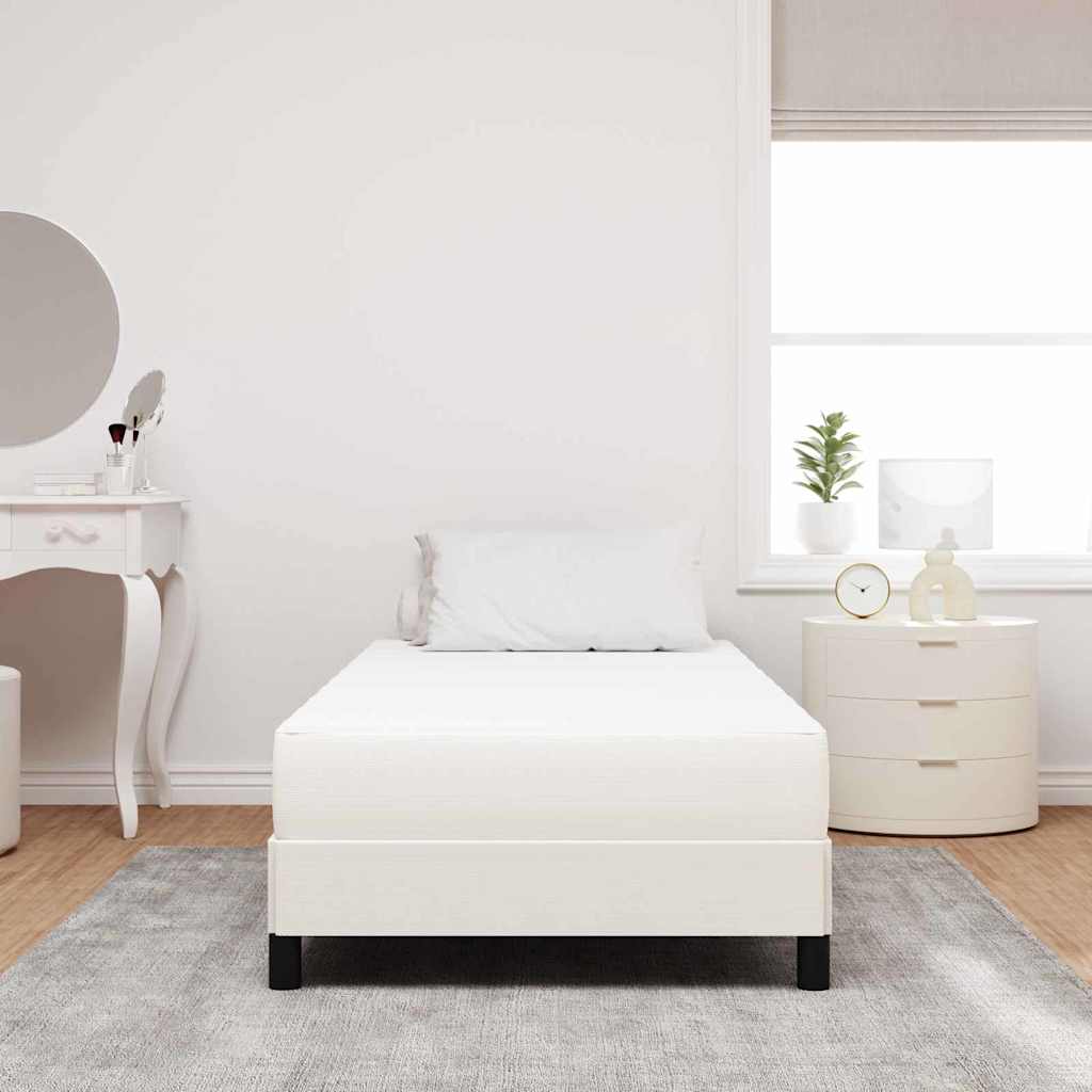 vidaXL Στρώμα Κρεβατιού με στρώμα Κρεμ 90 x 190 cm ύφασμα