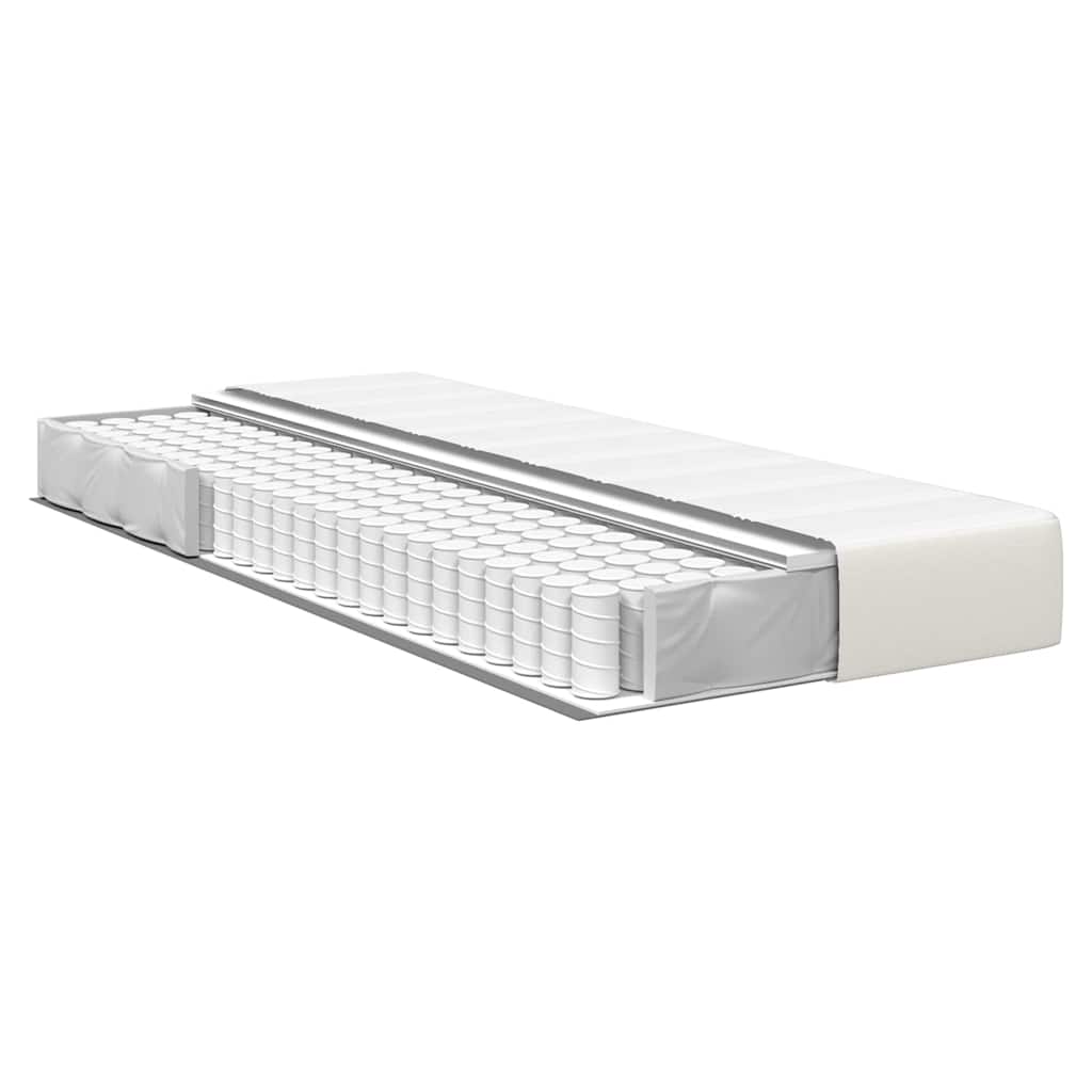 vidaXL Στρώμα Κρεβατιού με στρώμα Κρεμ 90 x 190 cm ύφασμα