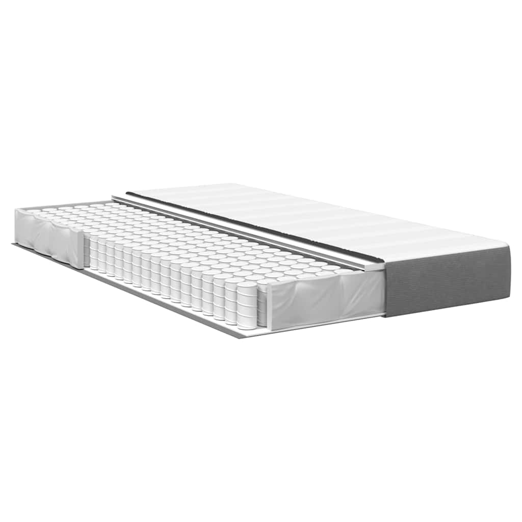 vidaXL Στρώμα Κρεβατιού με στρώμα Ανοιχτό γκρι 120 x 190 cm ύφασμα