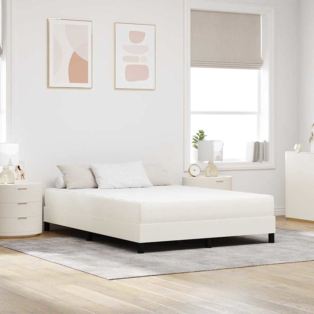 vidaXL Στρώμα Κρεβατιού με στρώμα Κρεμ 160 x 200 cm ύφασμα