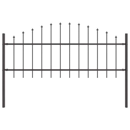 vidaXL Φράκτης Κήπου με Τόξο Γκρι 1,7x0,75 μ Σίδερο