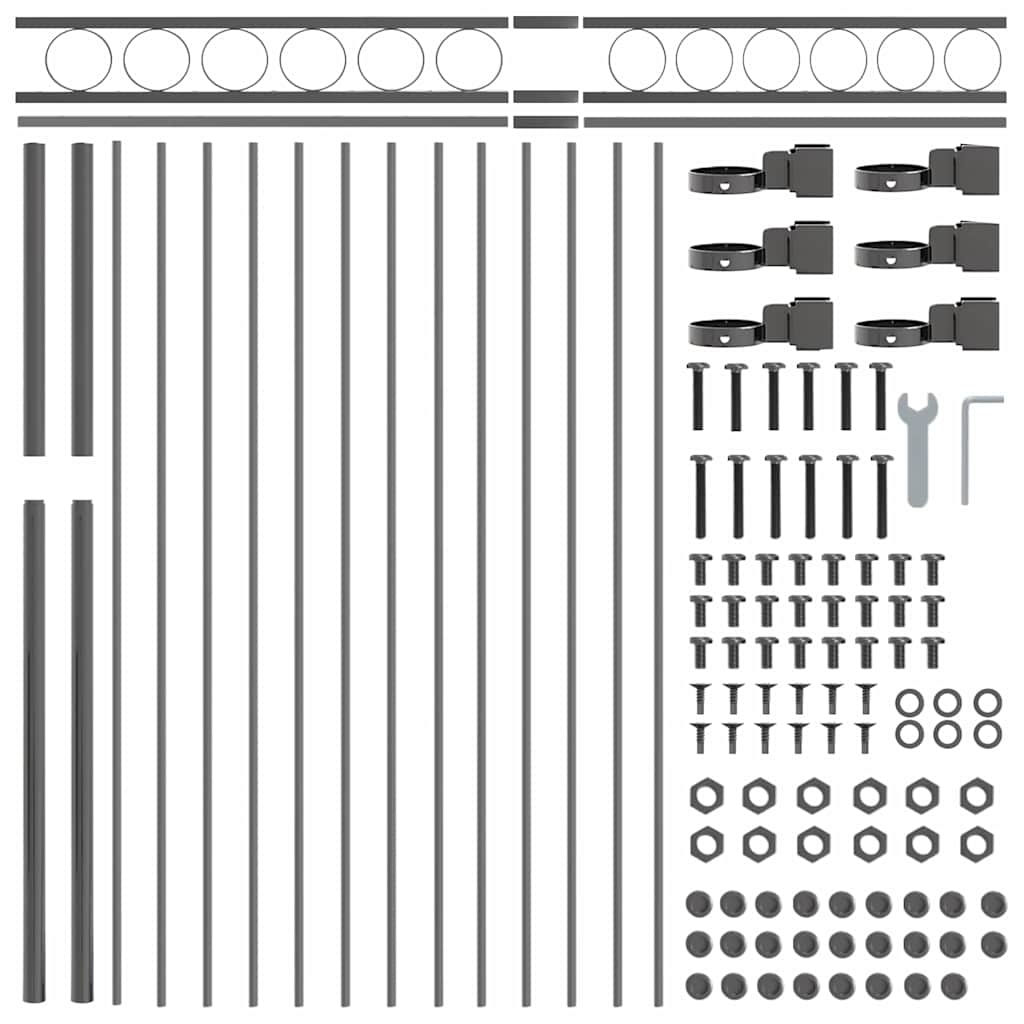 vidaXL Φράχτης Κήπου Γκρι Ατσάλι