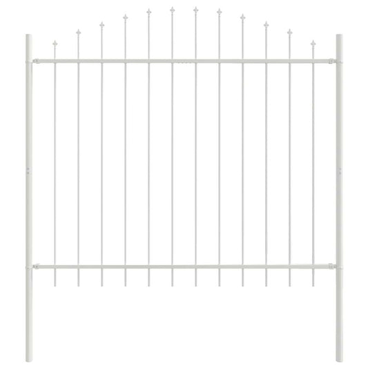 vidaXL Φράκτης Κήπου με Καμπυλωτή Κορυφή Λευκό 1,7x1,25 μ Σίδερο
