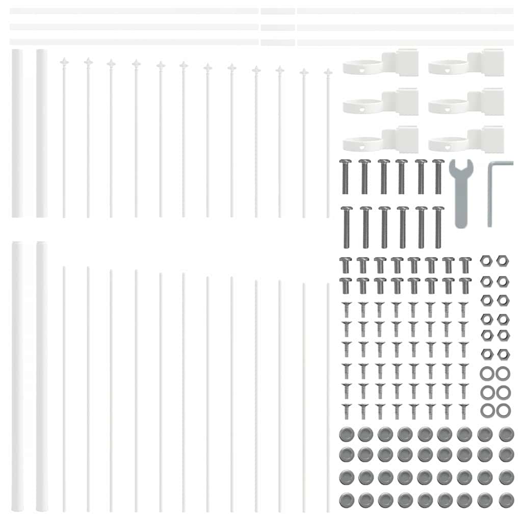 Φράχτης Κήπου vidaXL με Στεφάνι Λευκό 1,7x1,75 μ Χάλυβας