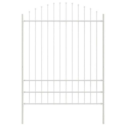 φράχτης κήπου vidaXL με λευκό καπέλο 1,7x2 μ, από μέταλλο