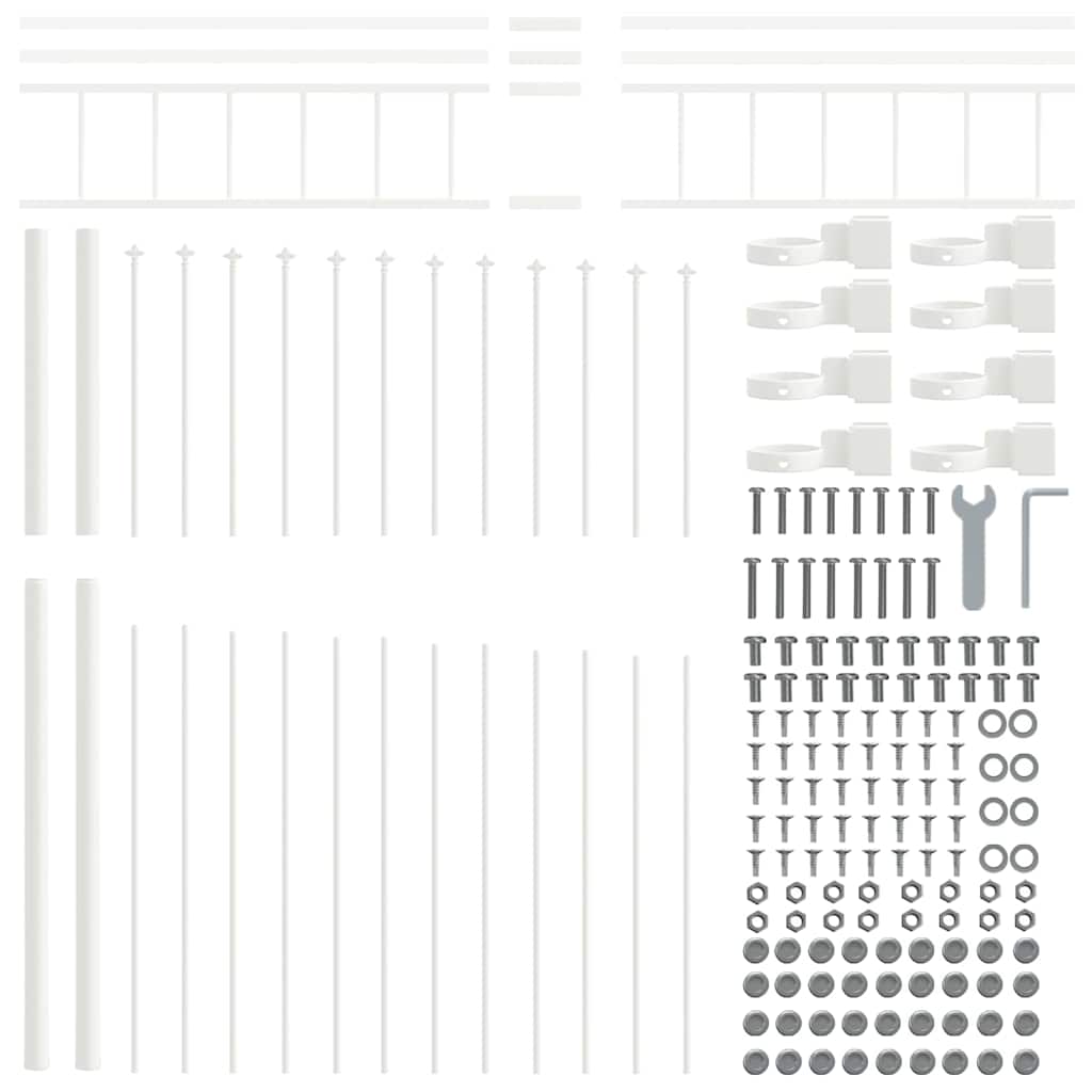 φράχτης κήπου vidaXL με λευκό καπέλο 1,7x2 μ, από μέταλλο