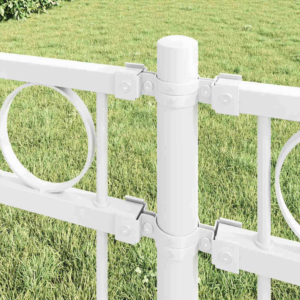 vidaXL Φράχτης Κήπου Λευκός 1,7x1 μ Από Χάλυβα