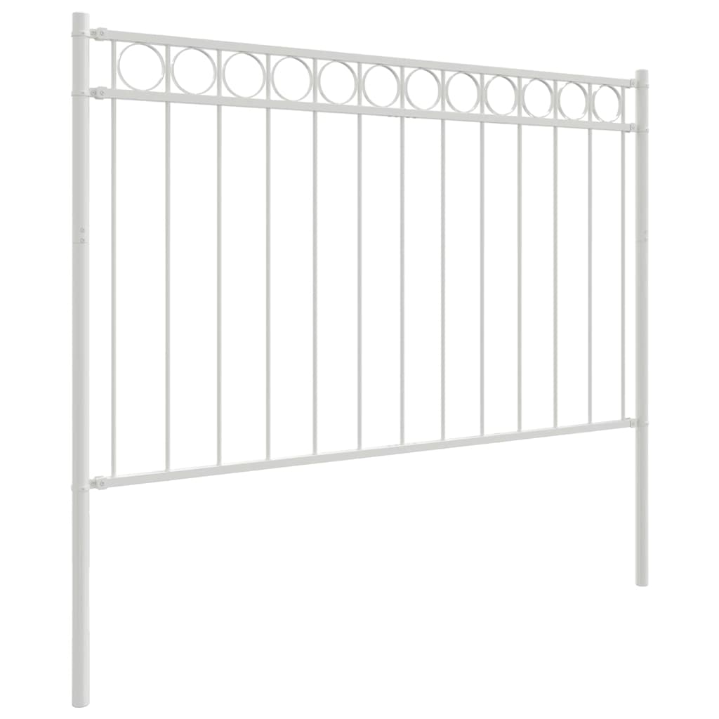 vidaXL Φράχτης Κήπου Λευκός 1,7x1 μ Από Χάλυβα