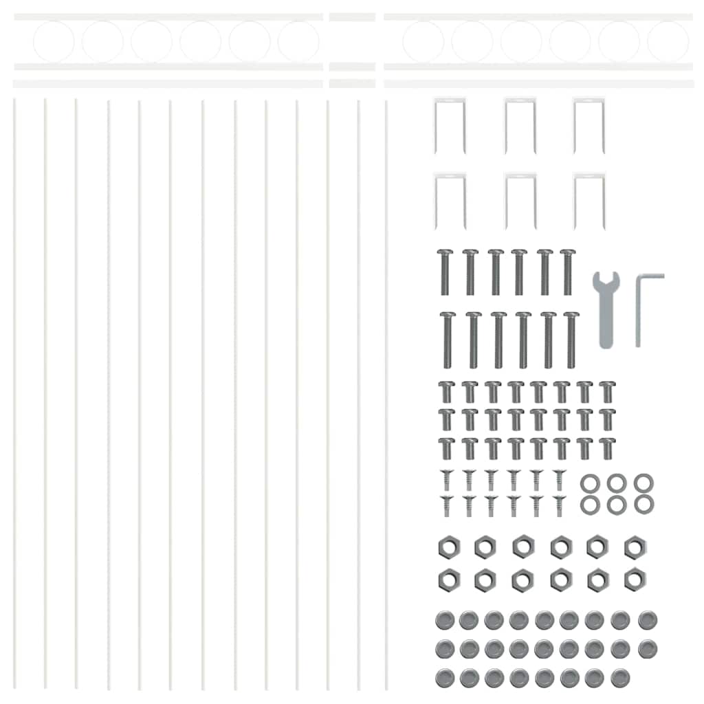 vidaXL Φράχτης Κήπου Λευκό Ατσάλι