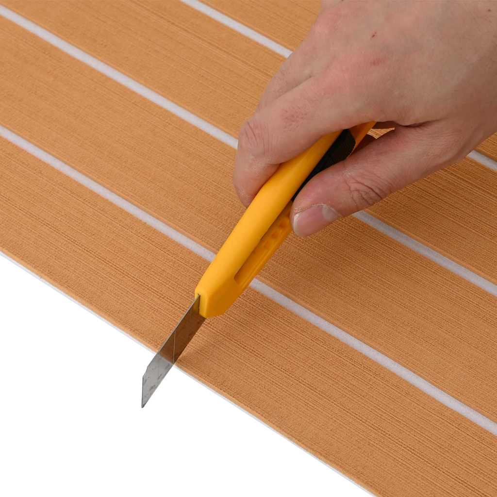 vidaXL Δάπεδο Σκάφους Καφέ και λευκό 240 x 60 cm EVA αφρός