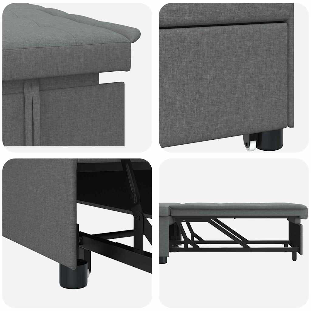 vidaXL Κρεβάτι καναπές Σκούρο Γκρι 194 x 50 x 82 εκ. Κόντρα πλακέ