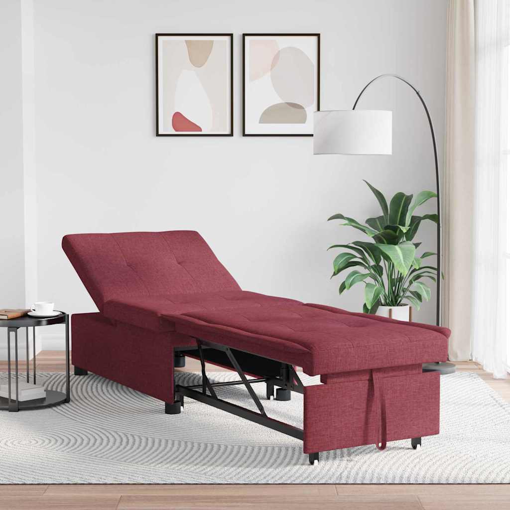 vidaXL Καναπές Κρεβάτι Κόκκινο 194 x 50 x 82 εκ. ύφασμα