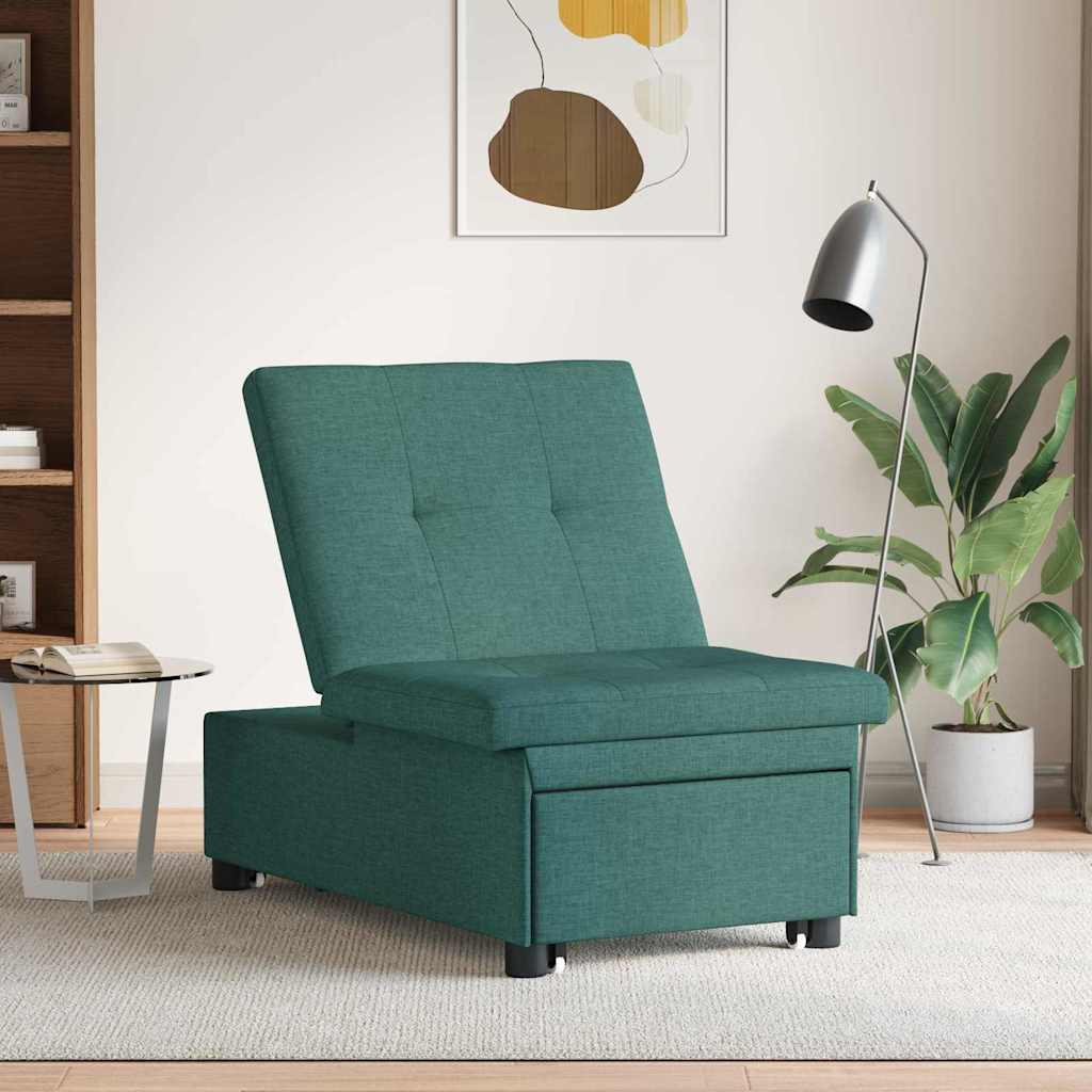 vidaXL Καναπές Κρεβάτι Σκούρο Πράσινο 194 x 50 x 82 εκ. ύφασμα