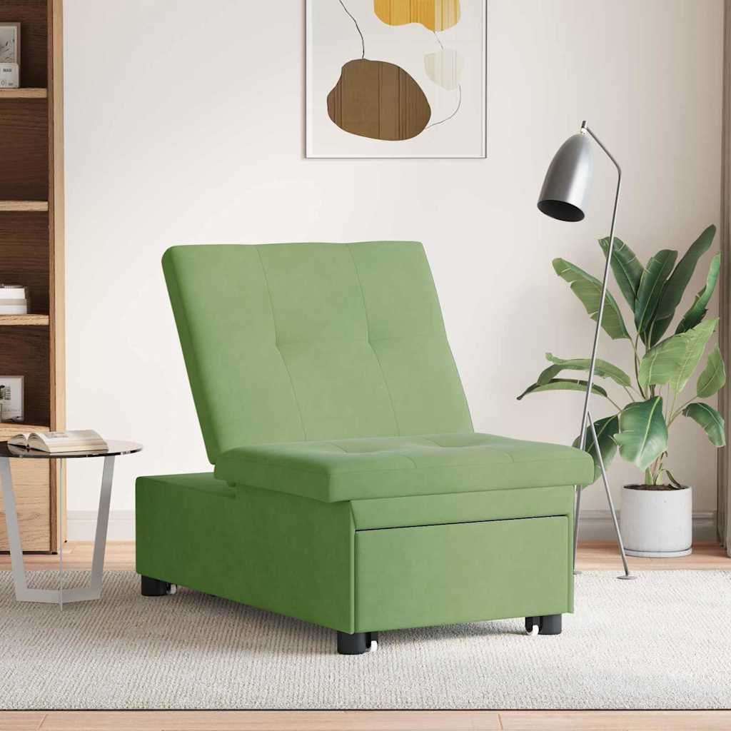 vidaXL Κρεβάτι καναπές Ανοιχτό Πράσινο 194 x 67 x 82 εκ Βελούδο