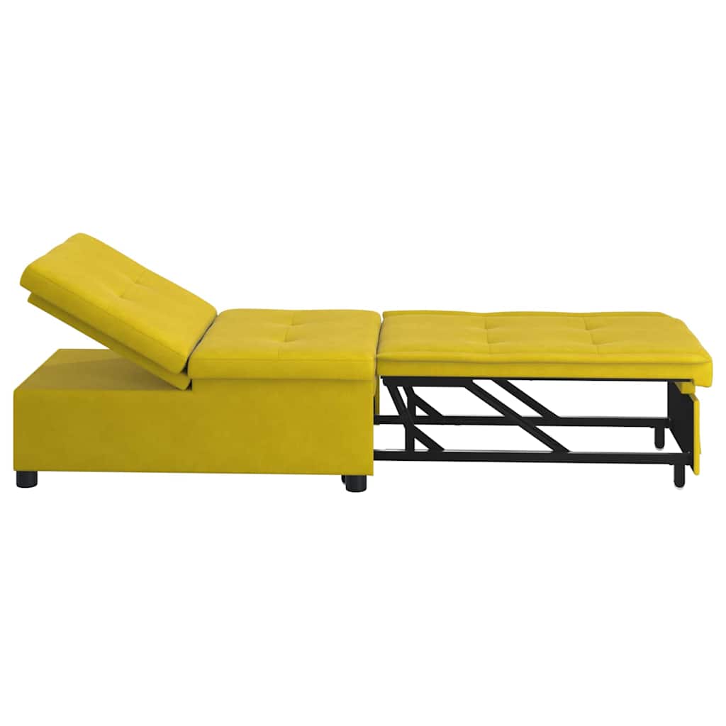 vidaXL Κρεβάτι καναπές Κίτρινο 194 x 67 x 82 εκ Βελούδο