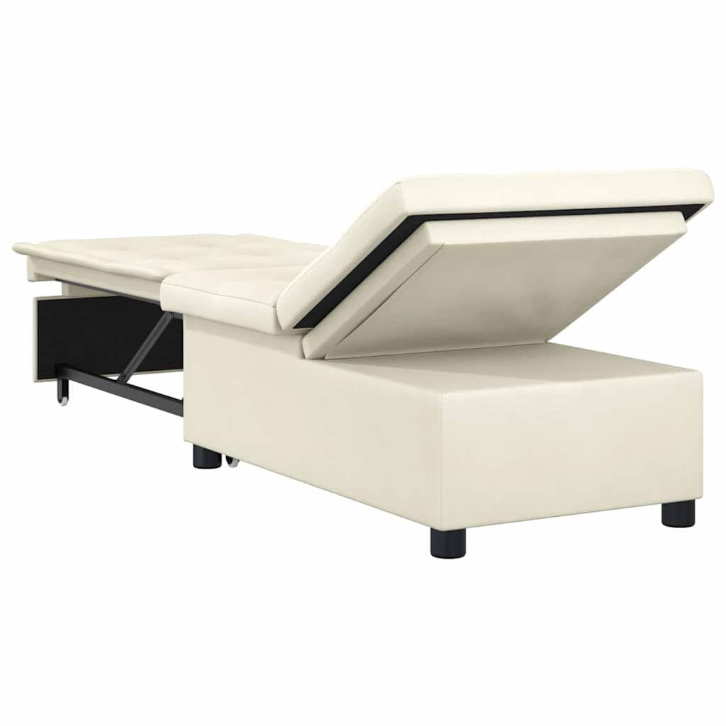 vidaXL Κρεβάτι καναπές Κρεμ 194 x 67 x 82 εκ Βελούδο