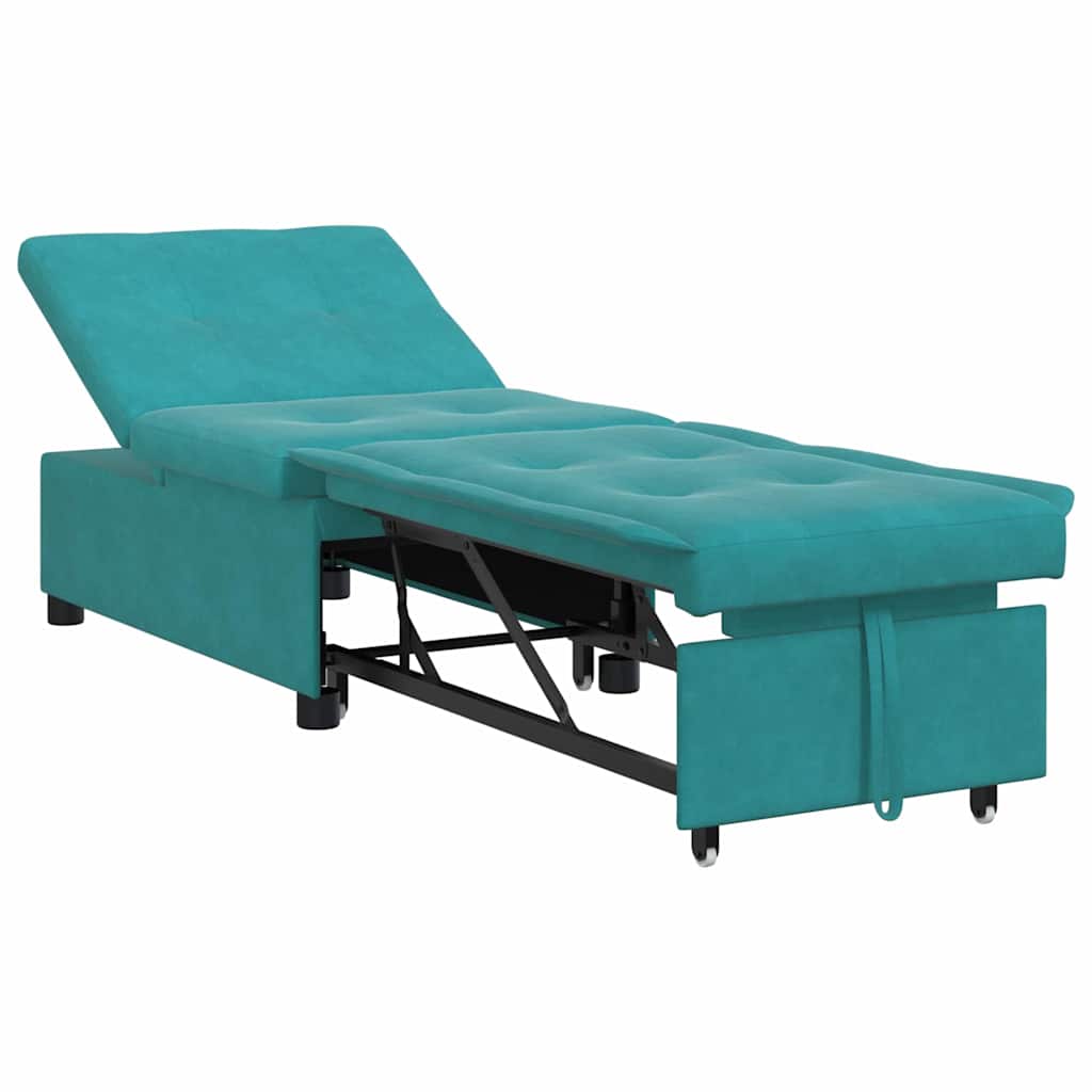 vidaXL Κρεβάτι καναπές Τιρκουάζ 194 x 67 x 82 εκ Βελούδο