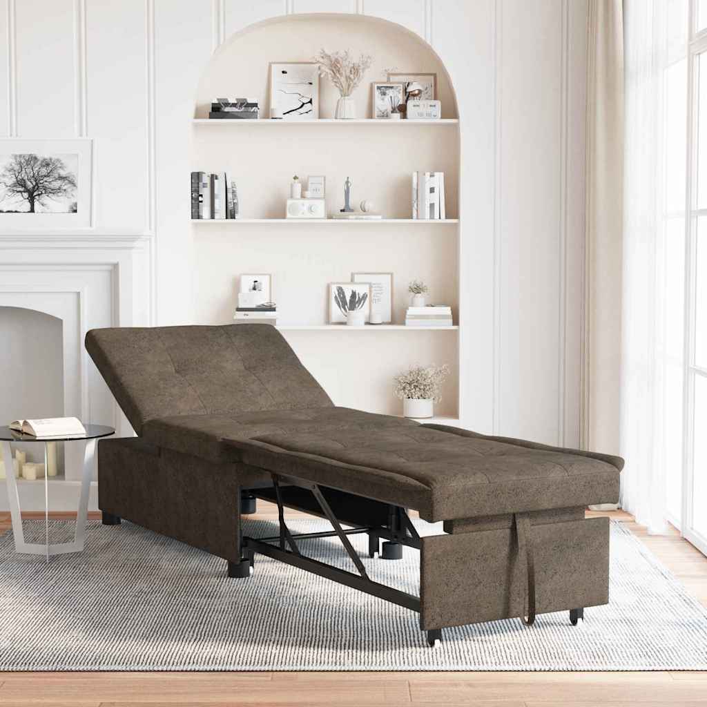 vidaXL Κρεβάτι καναπές Σκούρο Γκρι 194 x 67 x 82 εκ Υφασμα Huahua