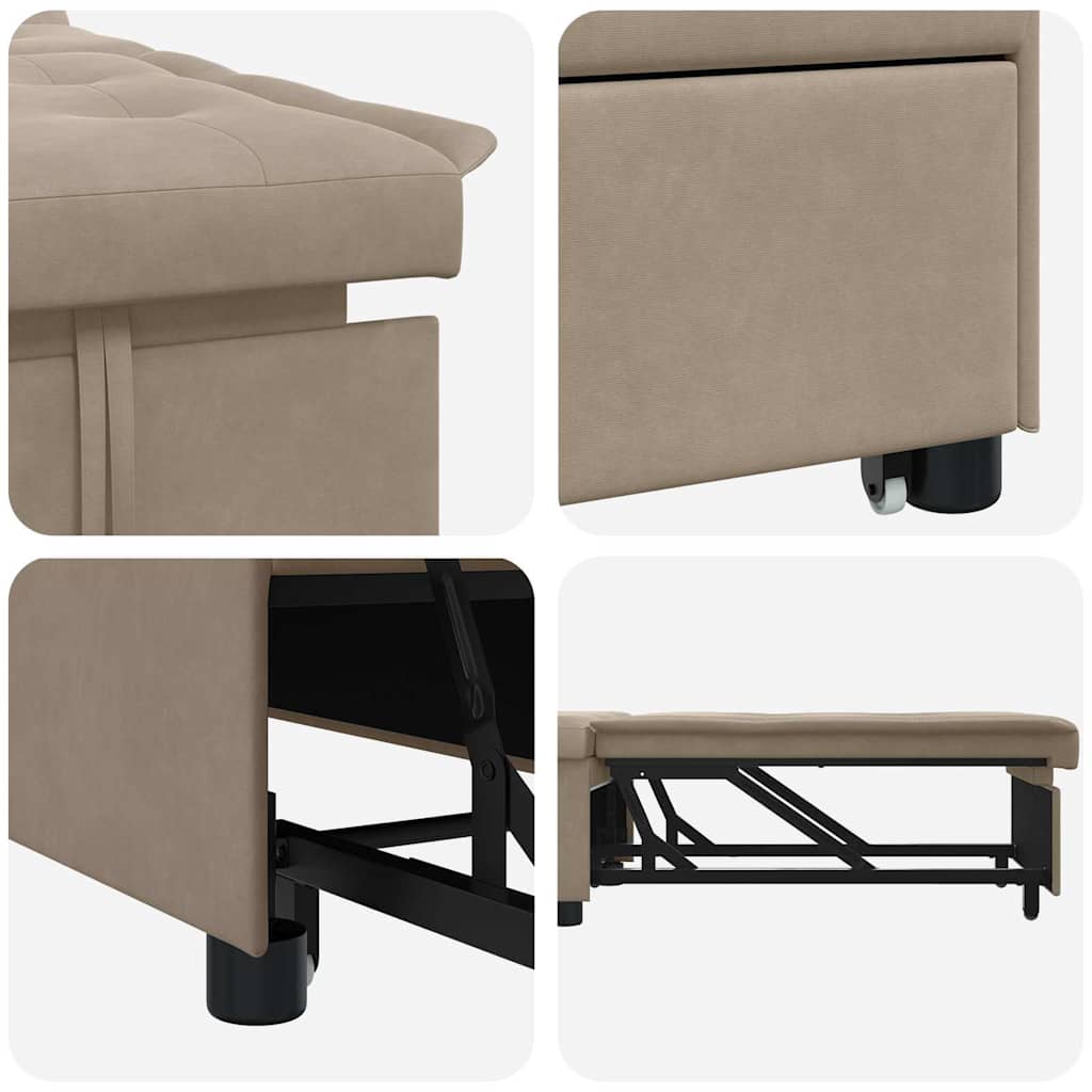 vidaXL Καναπές Κρεβάτι Taupe 194 x 67 x 82 εκ Μικροΐνες