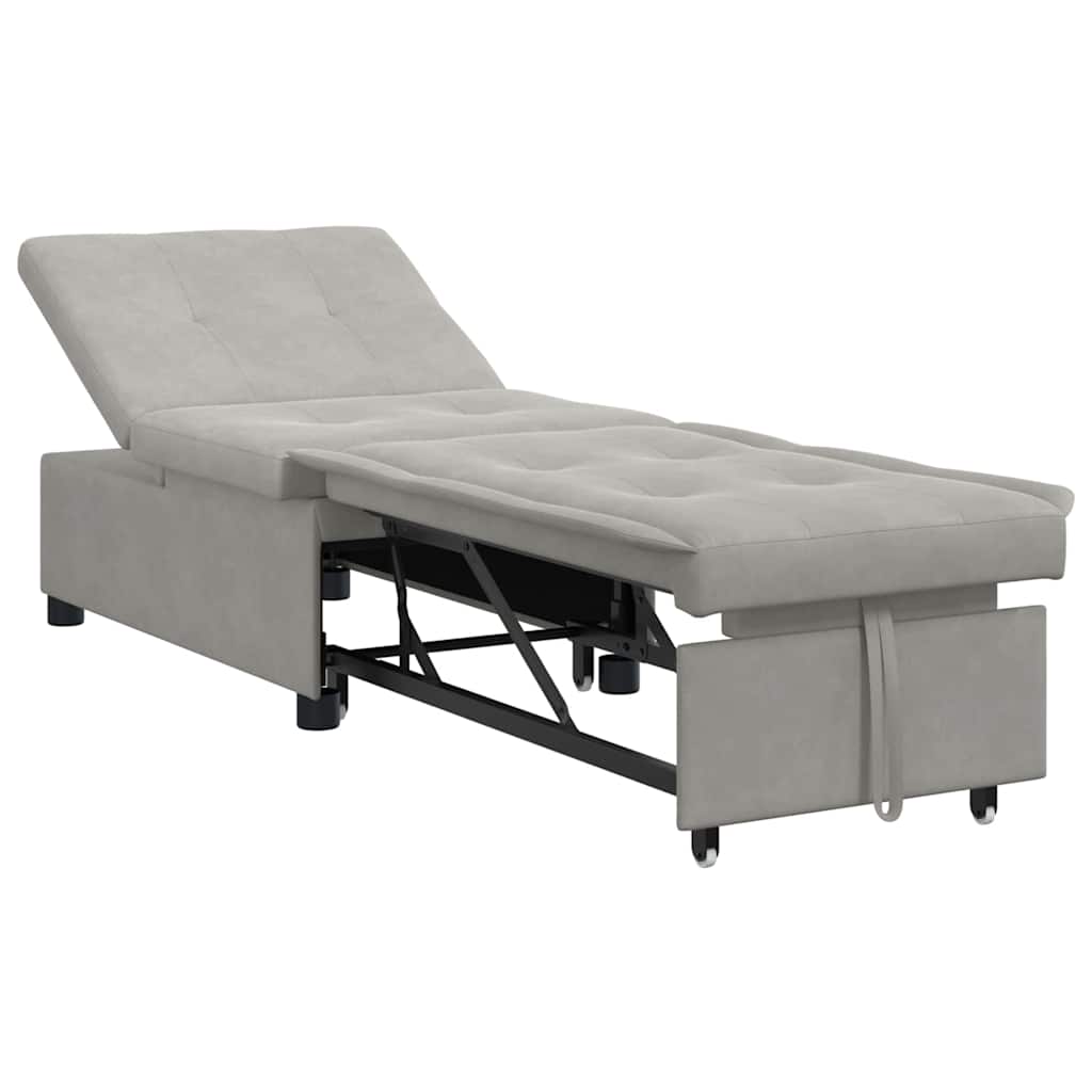 vidaXL Καναπές Κρεβάτι Ανοιχτό γκρι 194 x 67 x 82 εκ Μικροΐνες