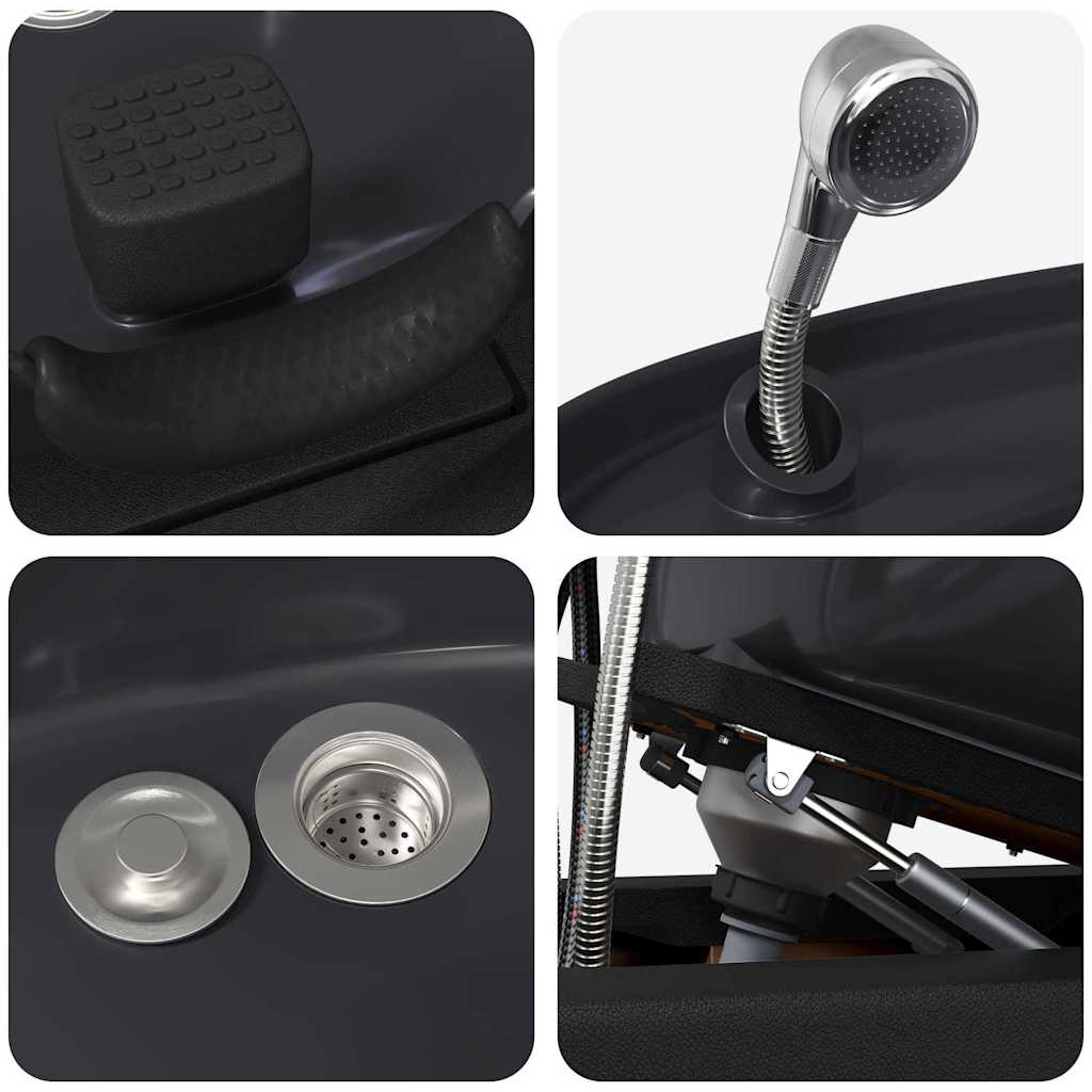 vidaXL Καρέκλα Σαμπουάν Μαύρο 63 x 141 x 92 εκ PVC