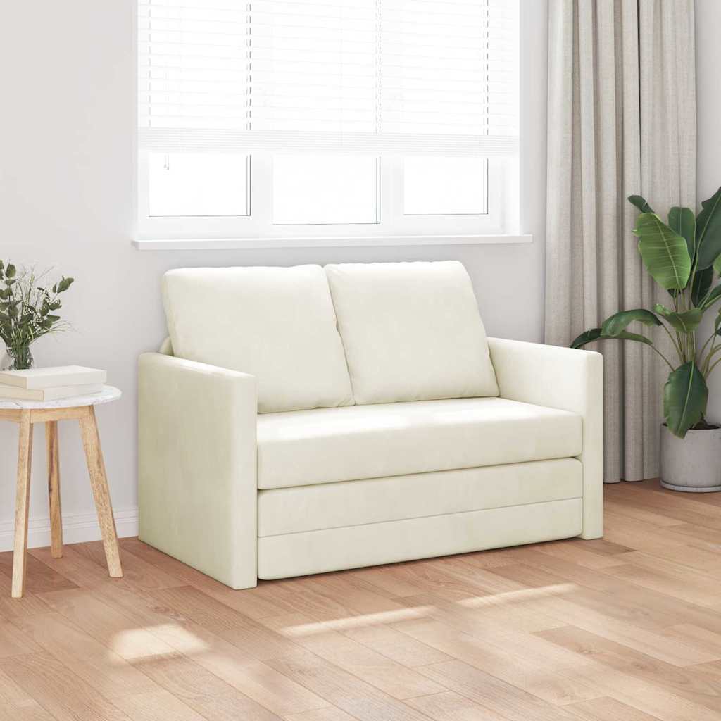 vidaXL Κρεβάτι καναπές Κρεμ 204 x 122 x 60 εκ Βελούδο