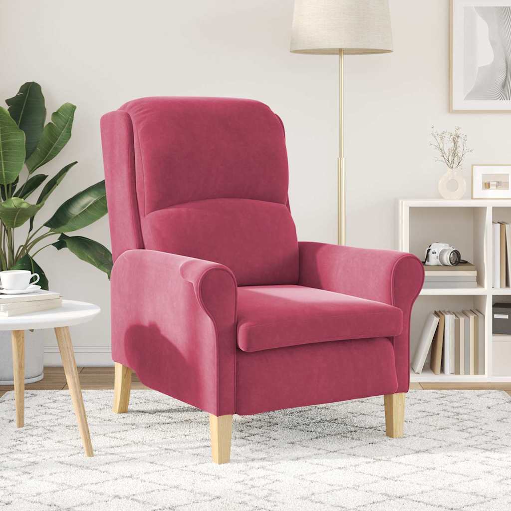 vidaXL Πολυθρόνα Μπορντό 76 x 94 x 102 εκ. Βελούδο