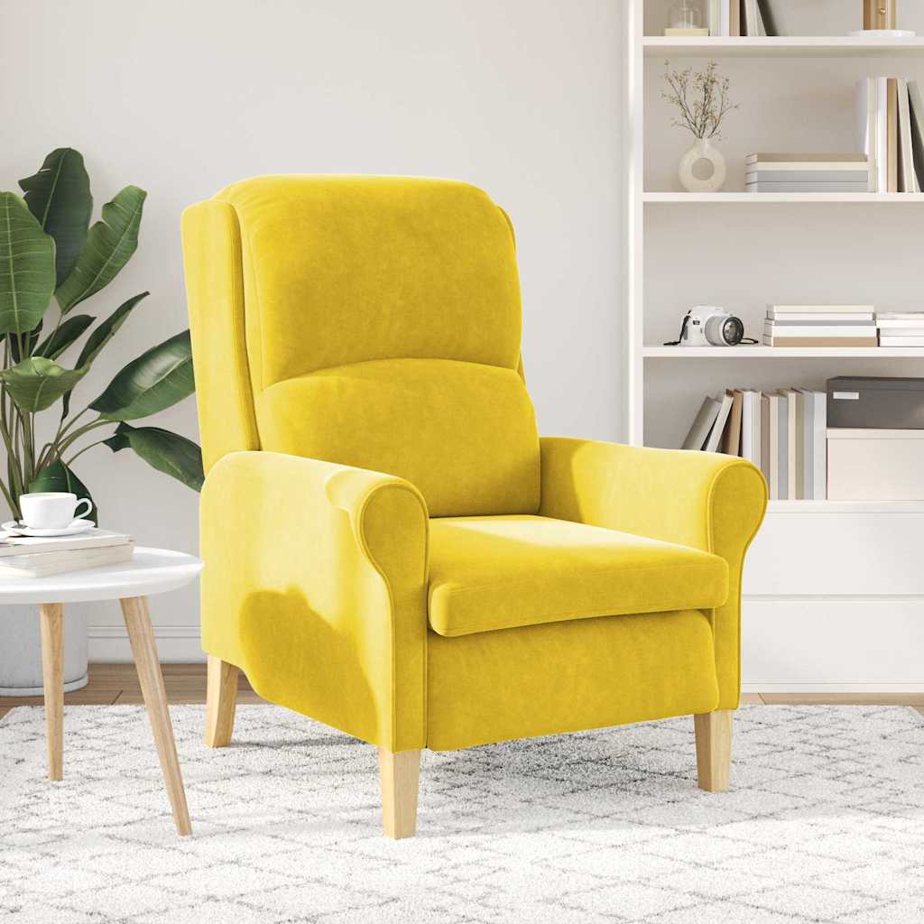 vidaXL Πολυθρόνα Κίτρινο 76 x 94 x 102 εκ. Βελούδο
