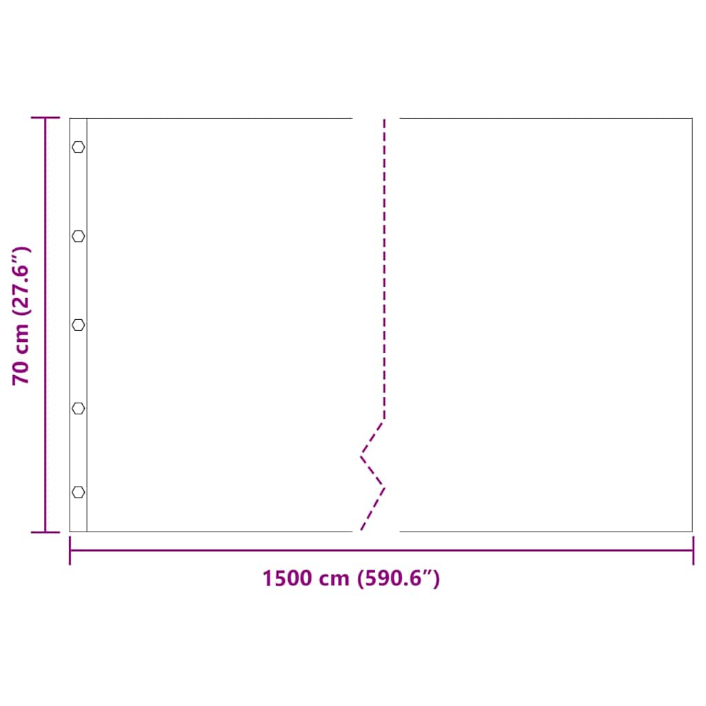 vidaXL Φράγμα ριζών Μαύρο 0.7 x 15 μέτρα HDPE