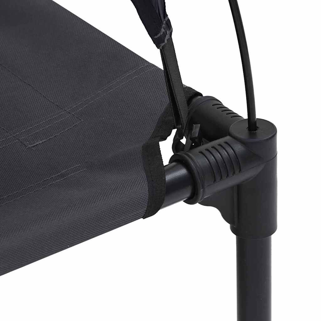 vidaXL Υπερυψωμένο Κρεβάτι Σκύλου με Αφαιρούμενη Οροφή Μαύρος Λ Μέταλλο