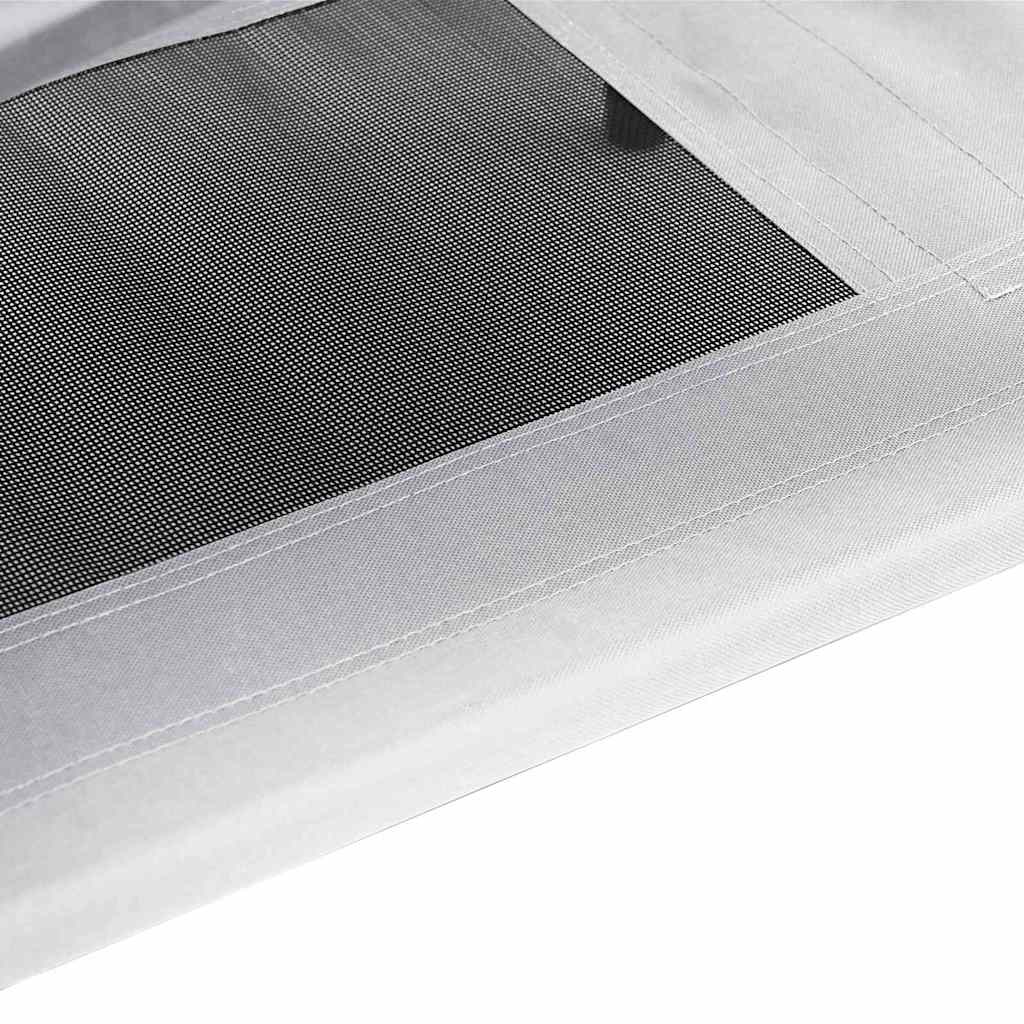 vidaXL Υπερυψωμένο Κρεβάτι Σκύλου με Αφαιρούμενη Οροφή Ασημί Γκρι Μ Μέταλλο