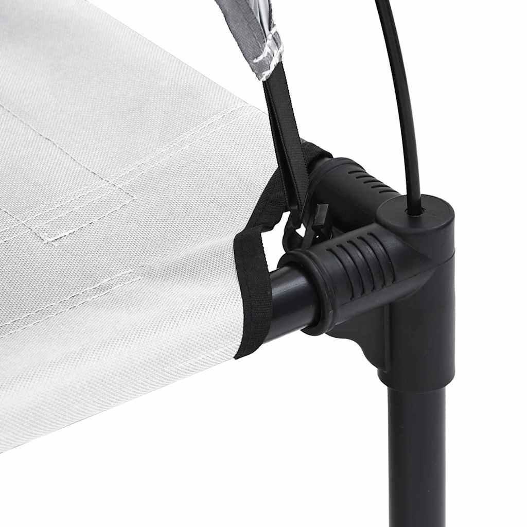 vidaXL Υπερυψωμένο κρεβάτι σκύλου με αφαιρούμενη οροφή Ασημί γκρι XL Ατσάλι