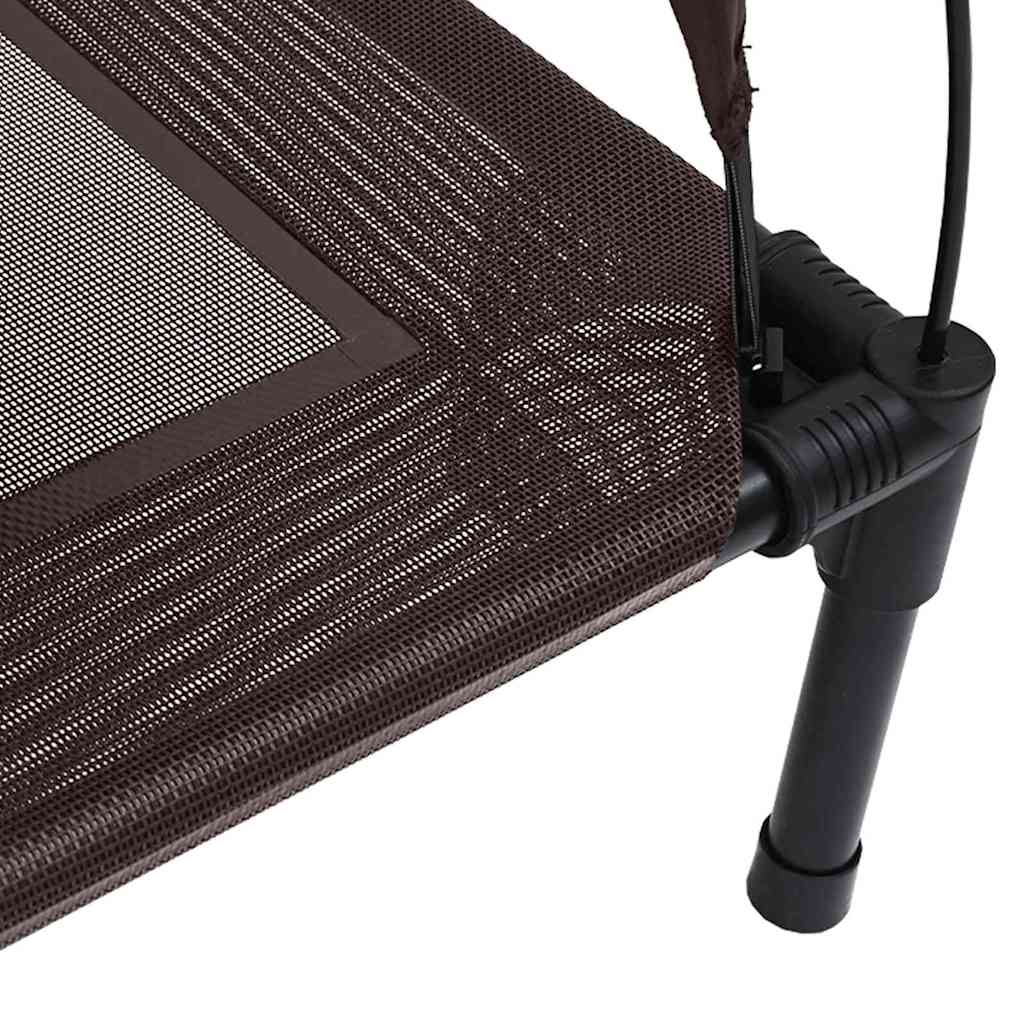 vidaXL Υπερυψωμένο Κρεβάτι Σκύλου με Αφαιρούμενη Οροφή Καφέ Λ Steel