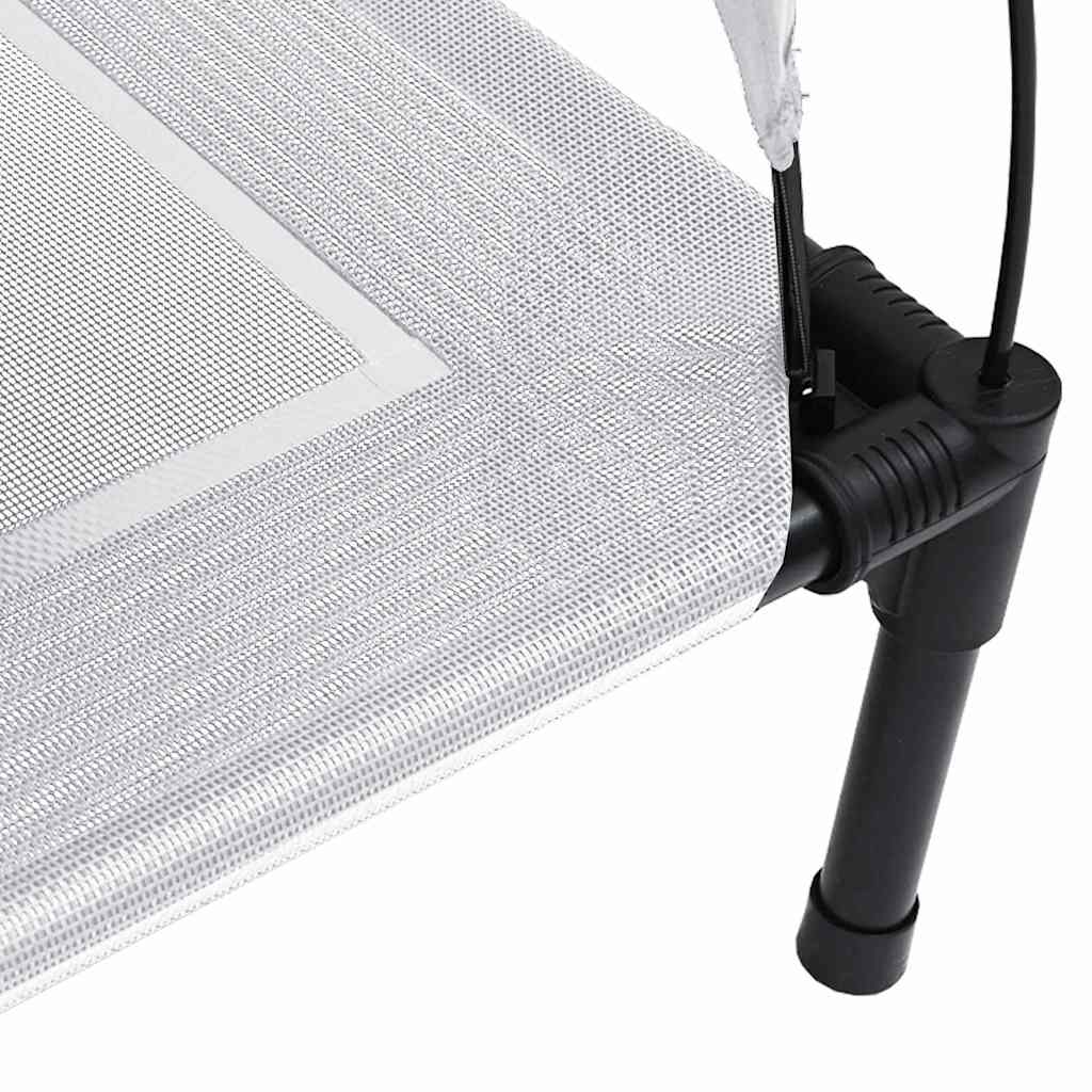 vidaXL Υπερυψωμένο Κρεβάτι Σκύλου με Αφαιρούμενη Στέγη Ασημί Γκρι Μέταλλο