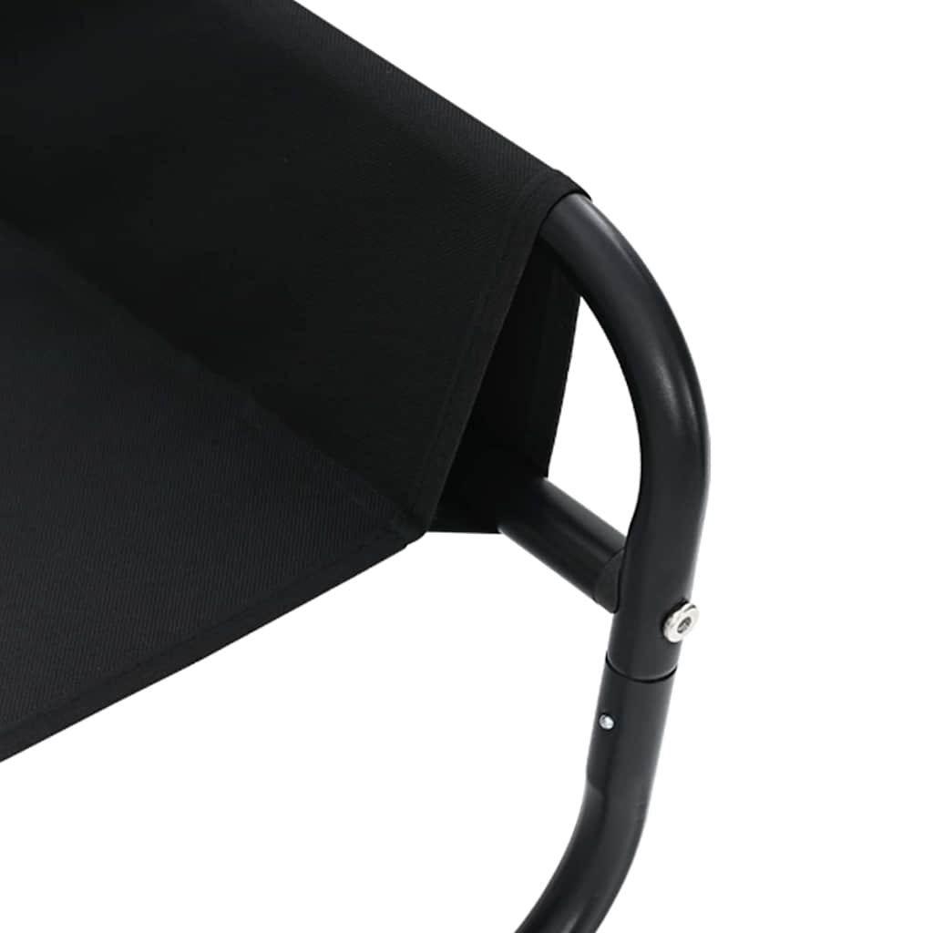 vidaXL Υπερυψωμένο Κρεβάτι Σκύλου Μαύρο ML Ύφασμα και Σίδερο