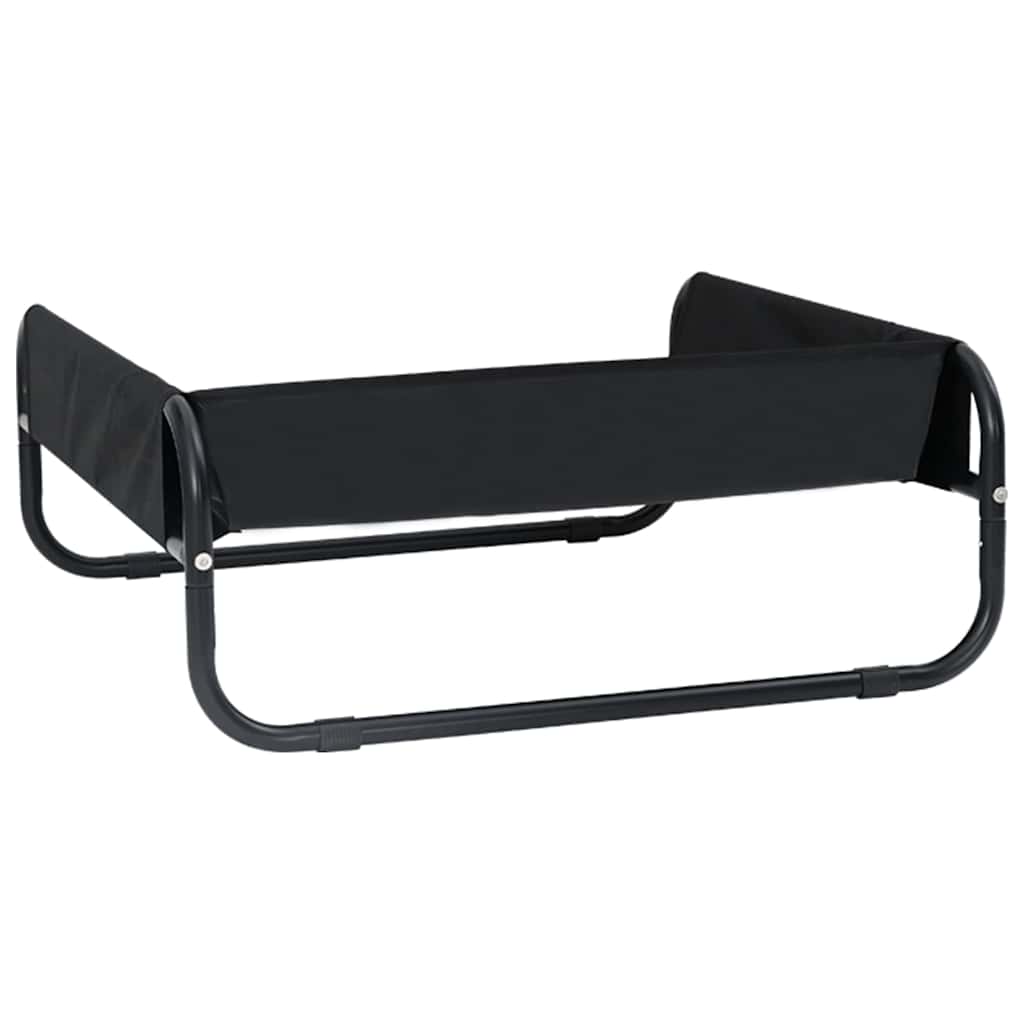 vidaXL Υπερυψωμένο Κρεβάτι Σκύλου Μαύρο ML Ύφασμα και Σίδερο