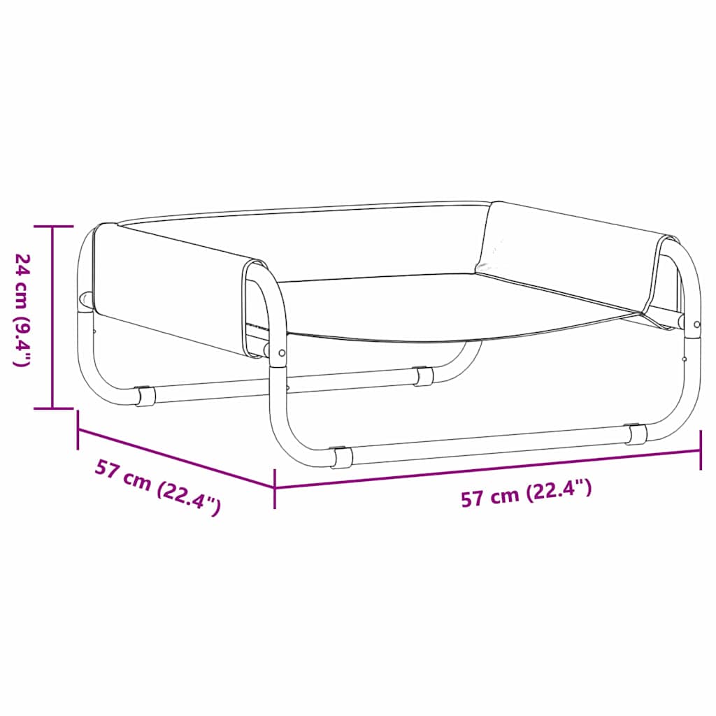 vidaXL Ανασηκωμένο Κρεβάτι Σκύλου Ανοιχτό Γκρι S Υφάσματος Oxford και Ατσάλι