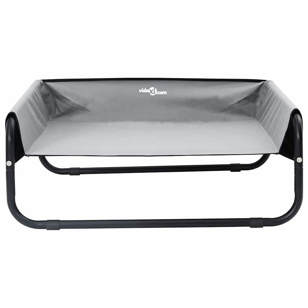 vidaXL Υπερυψωμένο Κρεβάτι Σκύλου Ανοιχτό Γκρι M Υφάσματος Oxford και Στερέος