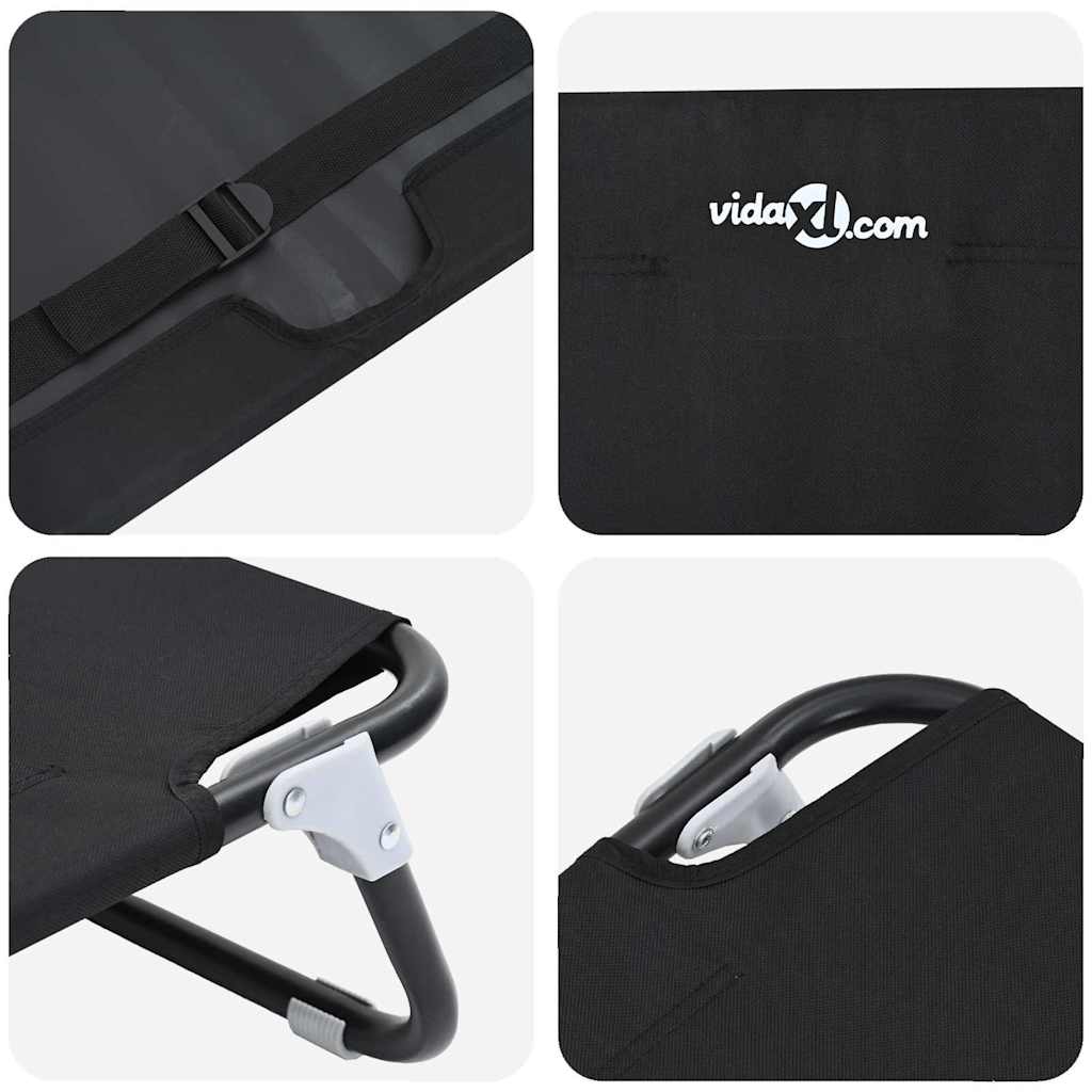 vidaXL Συμπτύξιμο Κρεβάτι Σκύλου Μαύρο ML Υφασμάτινη και Μεταλλική