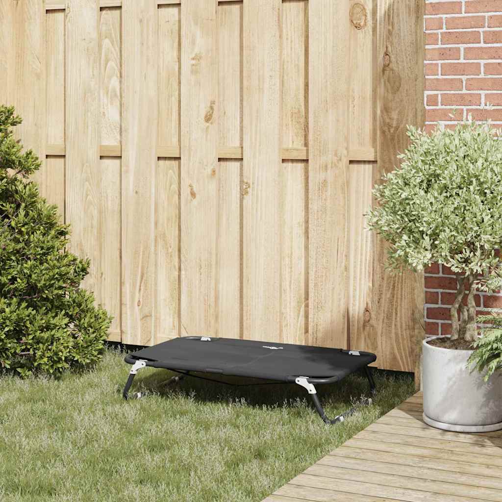 vidaXL Συμπτύξιμο Κρεβάτι Σκύλου Μαύρο ML Υφασμάτινη και Μεταλλική