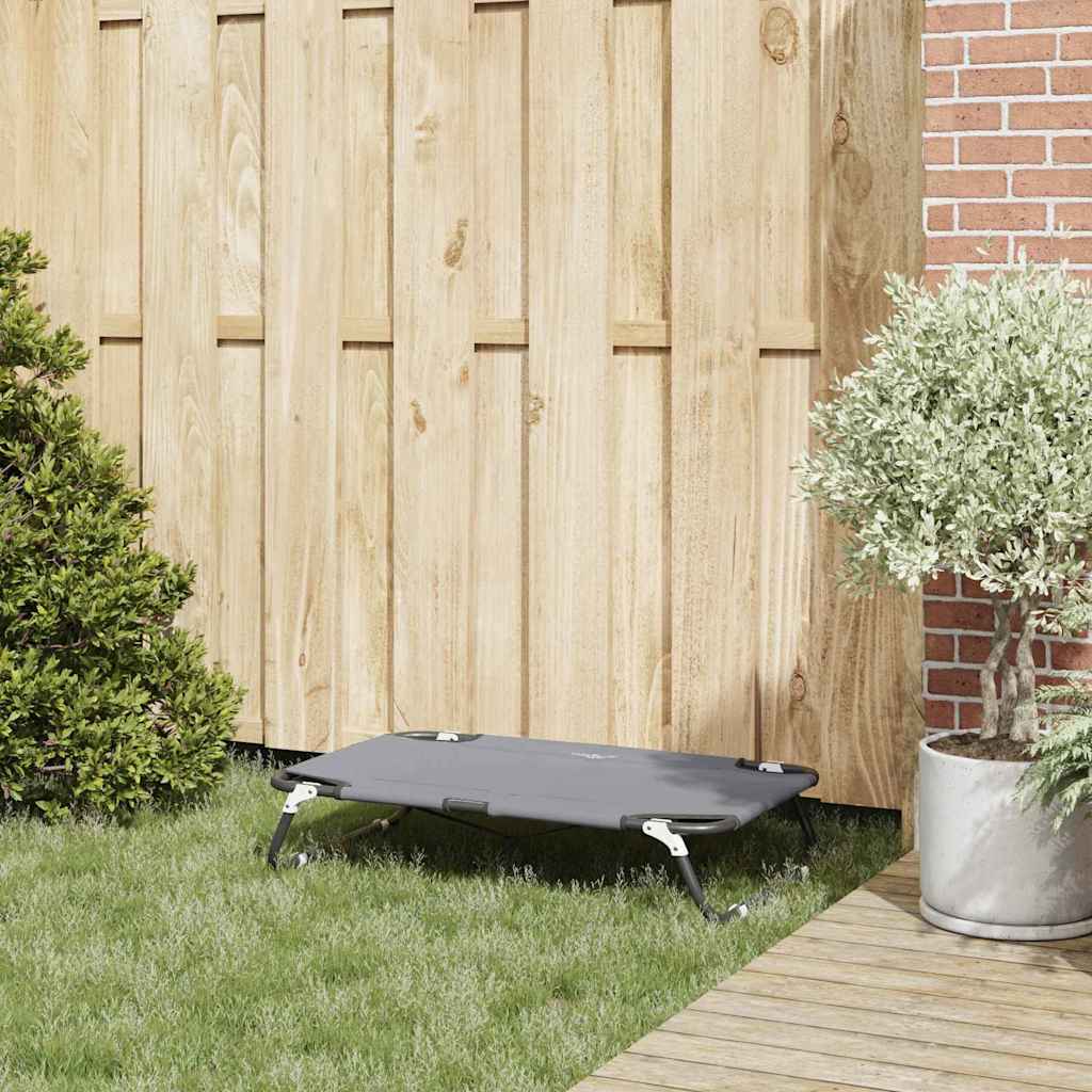 vidaXL Κρεβάτι Σκύλου Φορητό Ανοιχτό Γκρι από Πολυέστερ και Μέταλλο