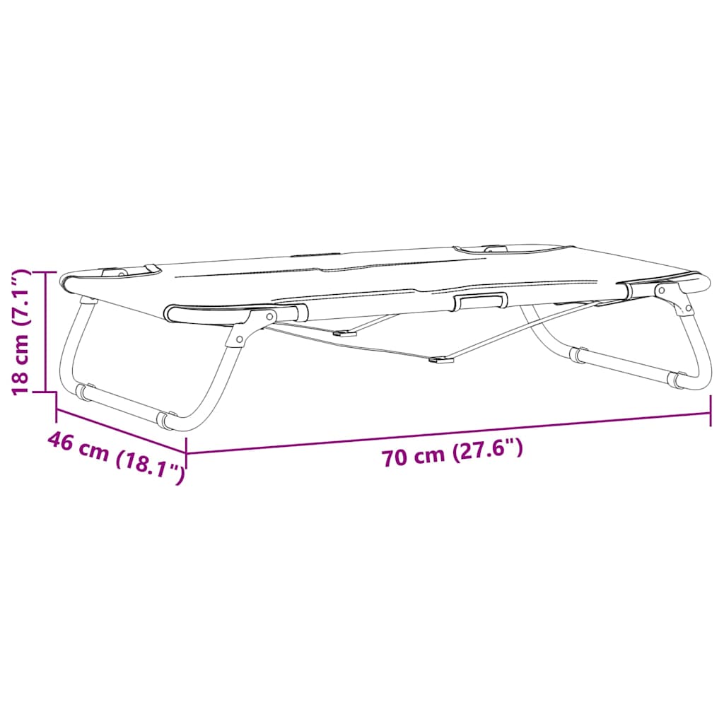 vidaXL Κρεβάτι Σκύλου Φορητό Ανοιχτό Γκρι από Πολυέστερ και Μέταλλο