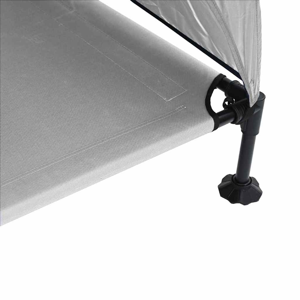 vidaXL Υπερυψωμένο Κρεβάτι Σκύλου με Αφαιρούμενη Οροφή Ασημί Γκρι XL Ατσάλι