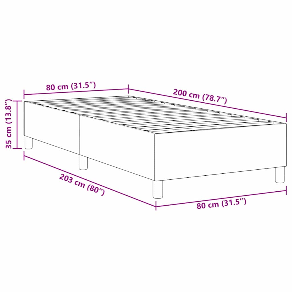 vidaXL Κρεβάτι με στήριξη Light Grey 80x200 cm από κορντουρόι